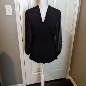 🌟Vince Camuto Black Fitted 3/4 Sleeve Blouse